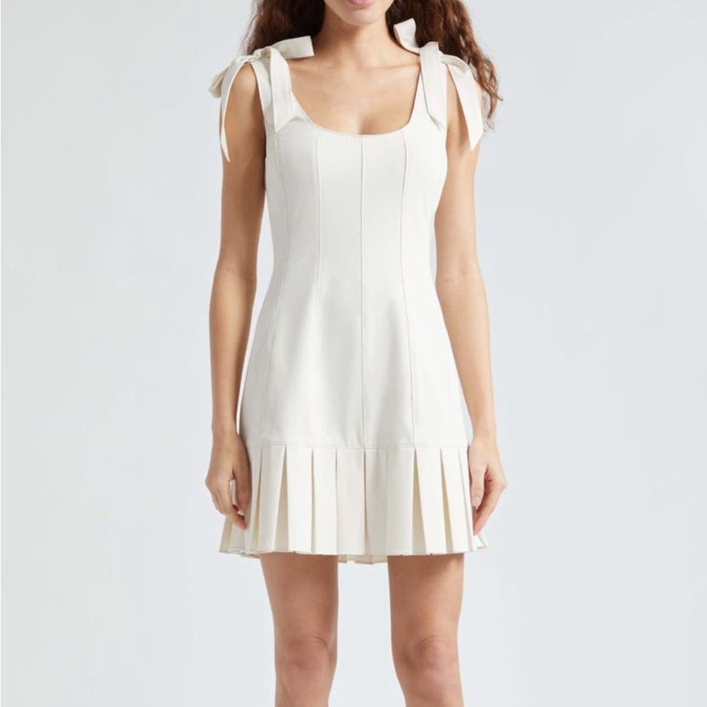Cinq A Sept Harlyn Pleated Tie Mini Dress